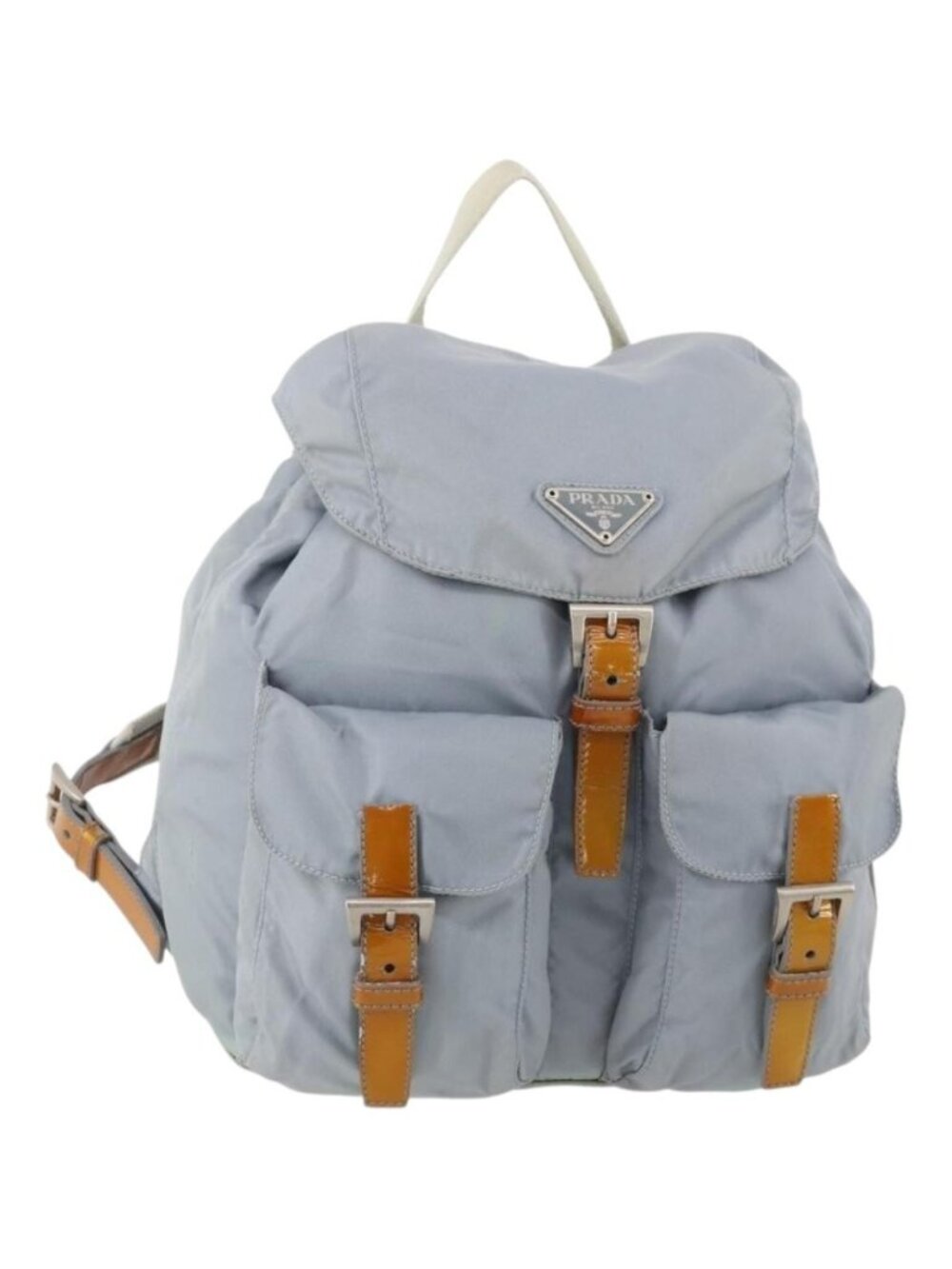 PRADA Backpack Nylon Light Blue Silver - Picture 1 of 16